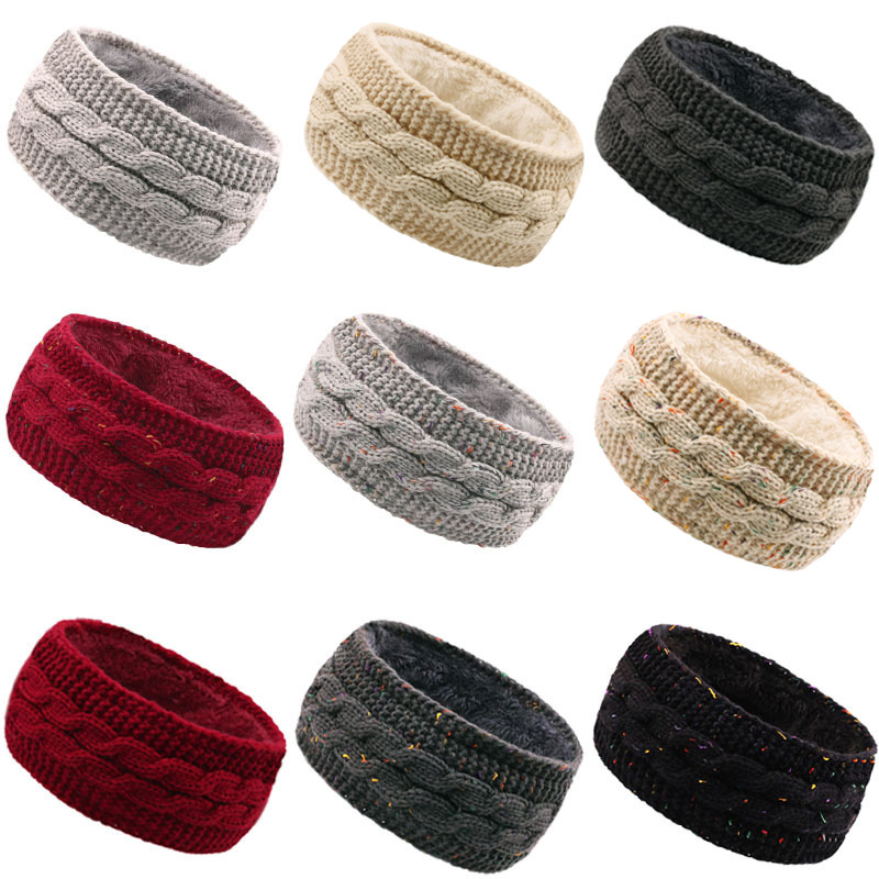 Winter Headband Fleece - Fluffy Dot Headband Woman Fleece Fuzzy