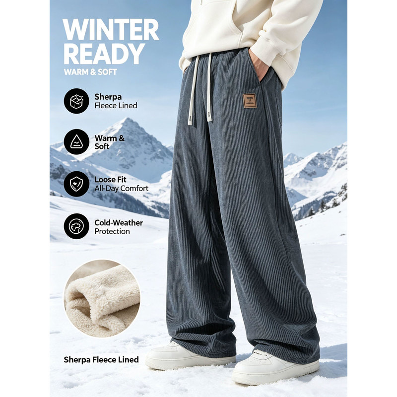 Corduroy Pant Warm - Men's Winter Sports Pants Corduroy Men's
