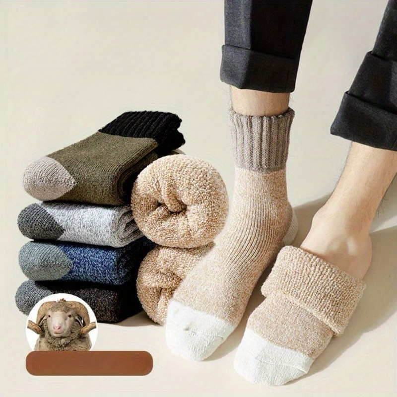 Thermal Sock Wool - Men Wool Thermal Crew Socks Thick