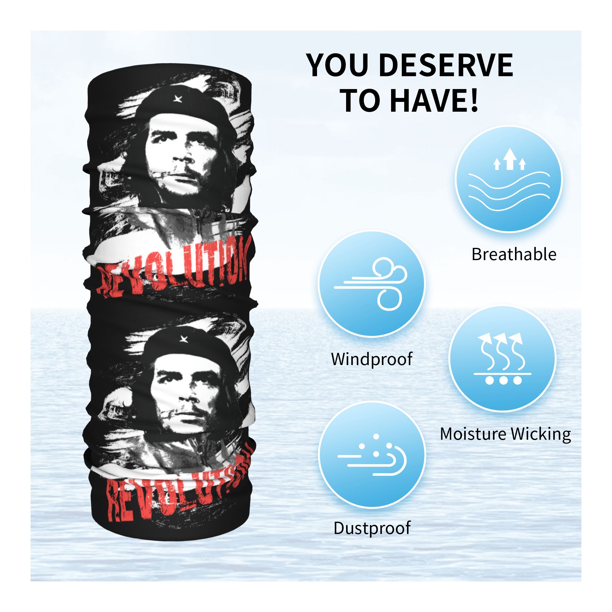 Custom Che Guevara Revolution  - Neck Gaiter Fleece 评论和价格